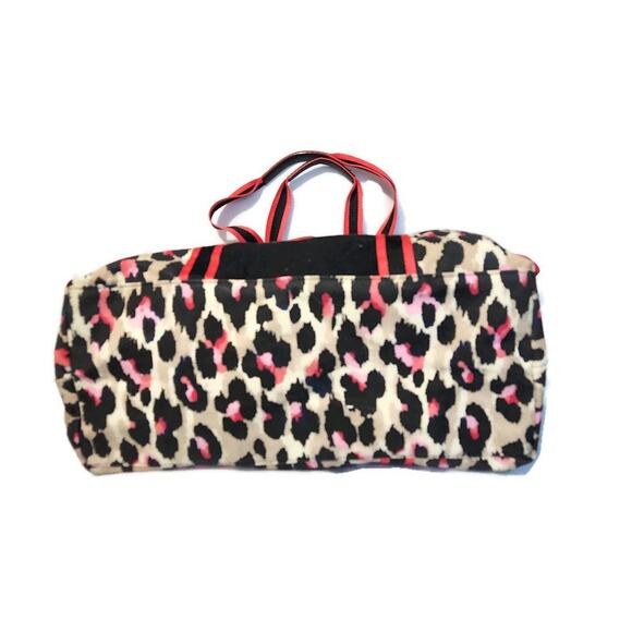Victoria's Secret Women's Leopard Print Large Canvas Weekender Tote Bag - Picture 4 of 5